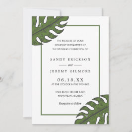 Convites Casamento Moderno Tropical Simples