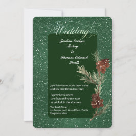 Convites Casamento Moderno Verde PINE Watercolor 2