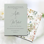 Convites Casamento Moderno Verde Verde Sage Minimalista<br><div class="desc">A beleza e a elegância, no seu melhor, foram usadas para criar este design muito formal com tipografia formal. Sage verde fundo. Os nomes da noiva e do noivo são feitos no script do rico. A beleza deste convite está na sua simplicidade. Apenas respiração. Um convite perfeito para qualquer estação....</div>