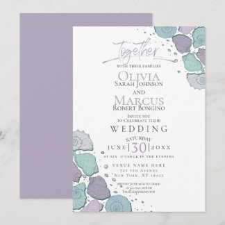 Convites Casamento | Molas-marinhos modernas Violet Dusty B
