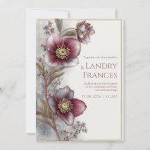 Casamento Moldura Brilho Dourado Hellebore Ameixa 