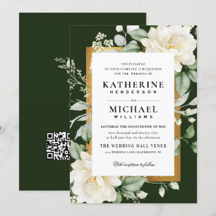 Convites Casamento Moldura de Sage Eucalyptus Rosa Marfim e