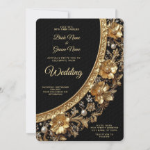 Casamento Moldura Dourada Ornamentada
