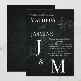 Convites Casamento Monocromático Alemão e Script