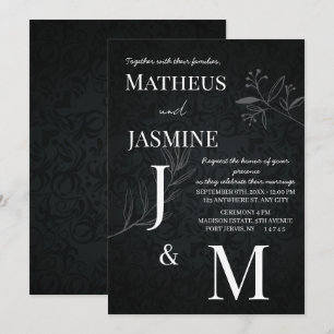 Convites Casamento Monocromático Alemão e Script