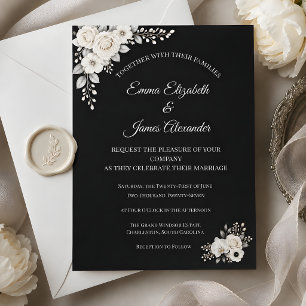 Convites Casamento Monocromático de Luxo
