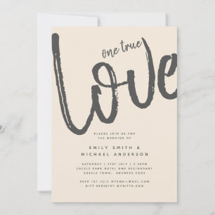Convites Casamento Monocromático Moderno Beige