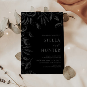 Convites Casamento Monocromático Vitoriano Moderno