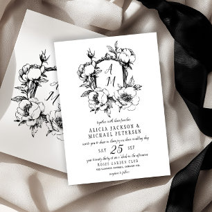 Convites Casamento monograma barroco vintage