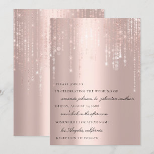 Convites Casamento Monograma Blush Rosa Strings Confetti