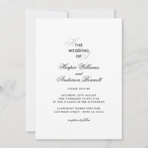 Convites Casamento Monograma de Letra Cursiva Moderna e Ele