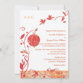 Convites Casamento Monograma de Pássaros do Amor