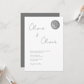 Convites Casamento monograma de sela de cera de prata de ci