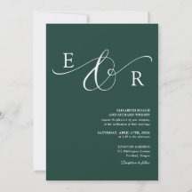Casamento Monograma em Letra Elegante Esmeralda Ve