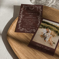 Casamento Monograma Marrom Chocolate Floral Old Mo