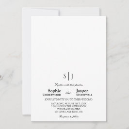 Convites Casamento Monograma Minimalista Clássico Moderno