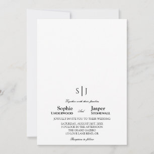 Convites Casamento Monograma Minimalista Clássico Moderno