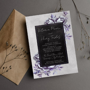 Convites Casamento Moody Preto-Preto-Preto Escuro