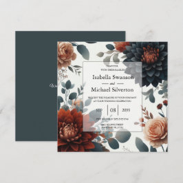 Convites Casamento Moody Rustic Fall Florals