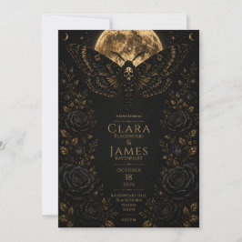 Convites Casamento Morte Mariposa Gótica - Romance Sombrio