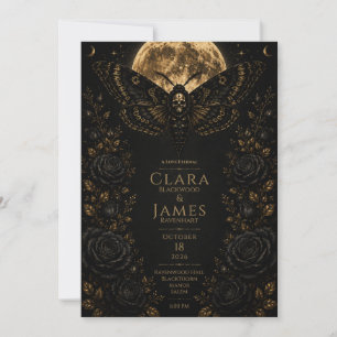 Convites Casamento Morte Mariposa Gótica - Romance Sombrio