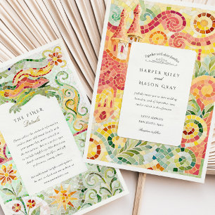 Convites Casamento Mosaico Inspirado em Barcelona Gaudí