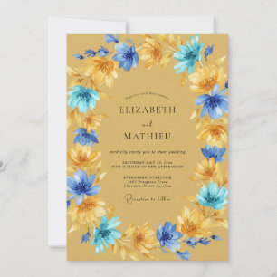Convites Casamento Mostarda Açúcar Flor de Açafrão