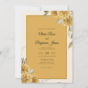Convites Casamento Mostarda Dahlia