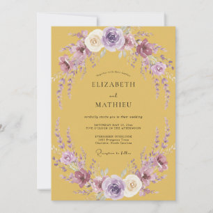 Convites Casamento Mostarda Lavanda Wisteria
