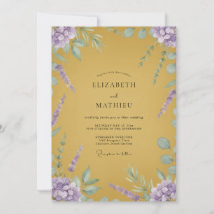 Convites Casamento Mostarda Lilás Lavanda Eucalipto