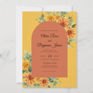 Convites Casamento Mostarda Silenciado Terracota Dahlia