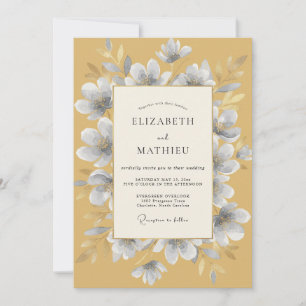 Convites Casamento Mostarda Silver Blossom