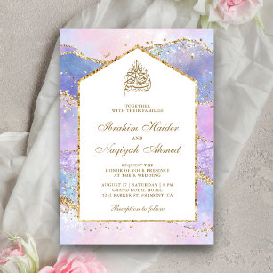 Convites Casamento Muçulmano da Arca de Mármore Dourada da 