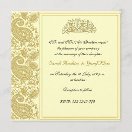 Convites Casamento muçulmano Dourado