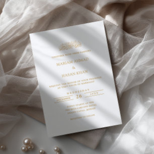 Convites Casamento Muçulmano Formal Moderno Minimalista em 
