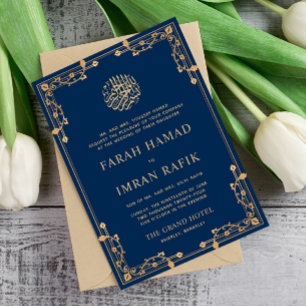 Convites Casamento Muçulmano Islâmico da Fronteira Dourada
