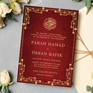 Convites Casamento Muçulmano Islâmico da fronteira Dourada 