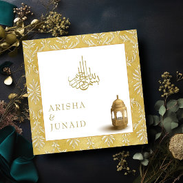 Convites Casamento Muçulmano Islâmico e Ouro Real Damask