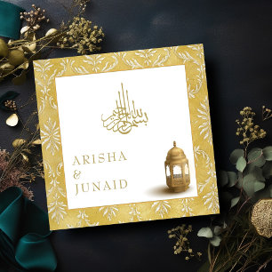 Convites Casamento Muçulmano Islâmico e Ouro Real Damask