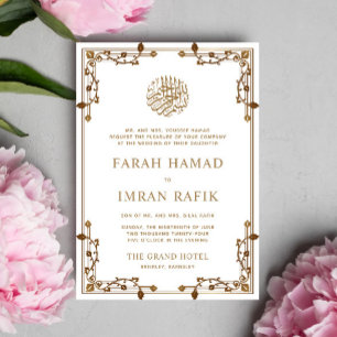 Convites Casamento Muçulmano Islâmico na Dourada Fronteira