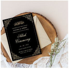 Convites Casamento Muçulmano Nikah, Frame Ornamentado de Vi