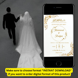 Convites Casamento Muçulmano Ornamentado Nikah Walima