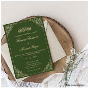 Convites Casamento Muçulmano Verde Esmeralda Rococó Vitoria