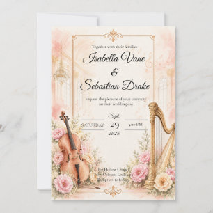 Convites Casamento Musical Elegante Casamento