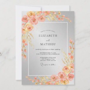 Convites Casamento Muted Eucalyptus Ranúnculo Âmbar