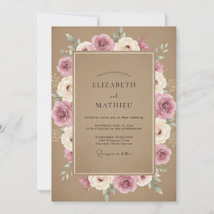 Convites Casamento Muted Mauve Taupe Ranunculus Eucalipto