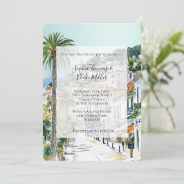 Convites Casamento na Cidade Costeira da Praia da Riviera F