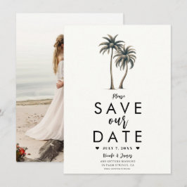 Convites Casamento na Costa com Palmeira Tropical - Salve a