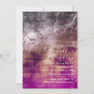 Convites Casamento na Floresta com Rosa‑Roxo Vibrante e Dou
