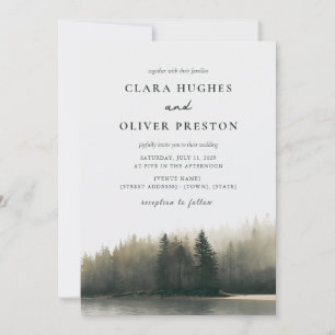 Convites Casamento na Floresta de Costa de Redwood de Pine